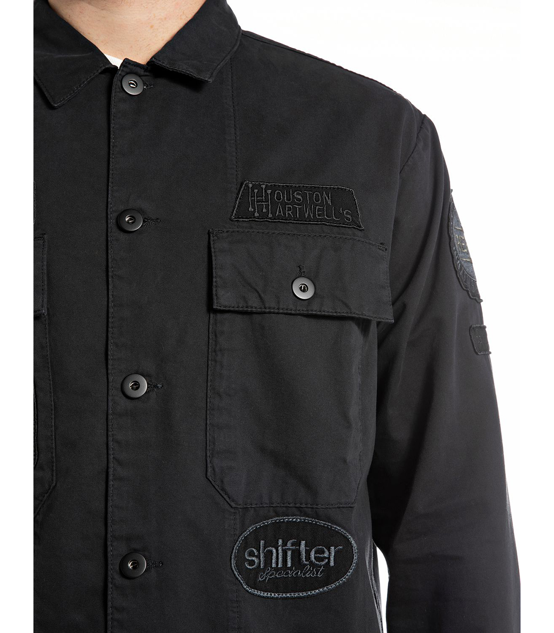 パッチ付きレギュラーフィットARMYジャケット 詳細画像 ブラック 4